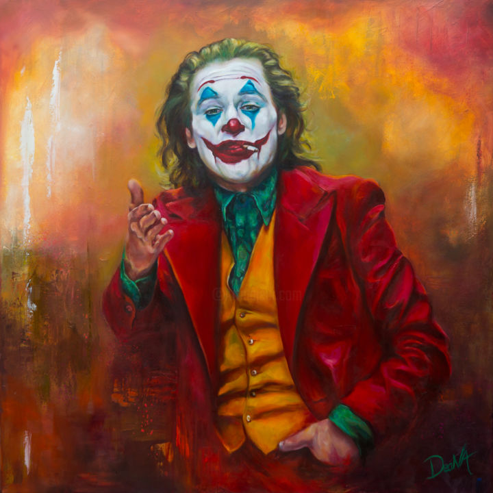 Peinture intitulée "The Joker Joaquin P…" par Deana Lassooy, Œuvre d'art originale, Huile
