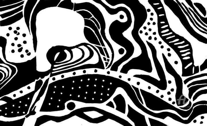 Εκτυπώσεις & Χαρακτικά με τίτλο "Sea Monster" από Deanna Che Lyn, Αυθεντικά έργα τέχνης, Χαρακτικά σε λινόλαιο