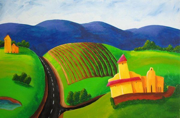 绘画 标题为“Irongate Winery” 由Dean Williamson, 原创艺术品, 油