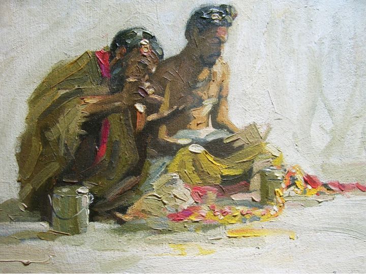 Painting titled "Just Ready" by Debabrata Sarkar, Original Artwork