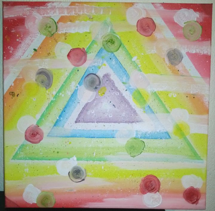 Картина под названием "Triangle Arc-en-ciel" - Créateur, Подлинное произведение искусства, Акварель