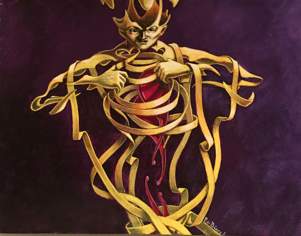 Peinture intitulée "les rubyzanthins" par Pierre De Béarn, Œuvre d'art originale, Gouache