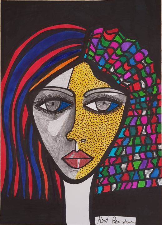 Drawing titled "Visual artistic col…" by Mirit Ben-Nun, Original Artwork, Marker