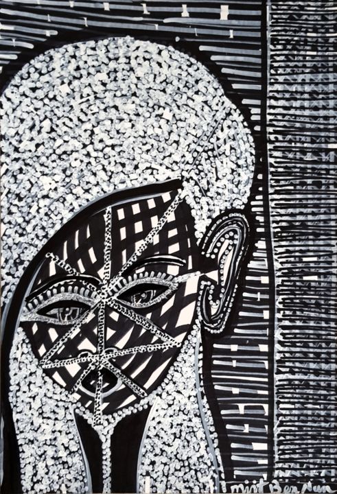 Drawing titled "For sale outsider d…" by Mirit Ben-Nun, Original Artwork, Ink