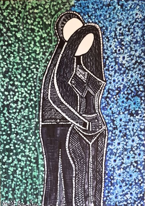 Drawing titled "Woman jewish drawin…" by Mirit Ben-Nun, Original Artwork, Ink