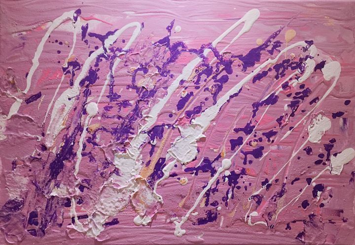 Painting titled "Une rosé violacée" by Deborah Khayat, Original Art, Acrylic