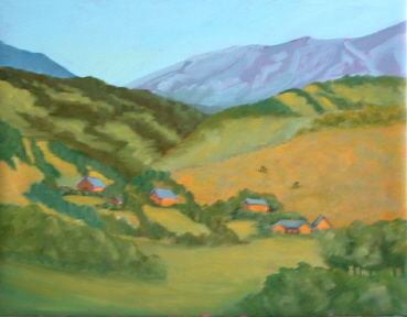 Malarstwo zatytułowany „Mule Ranch” autorstwa Deborah Palmer, Oryginalna praca