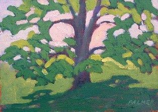 Painting titled "Magnolia Tree" by Deborah Palmer, Original Artwork, Oil