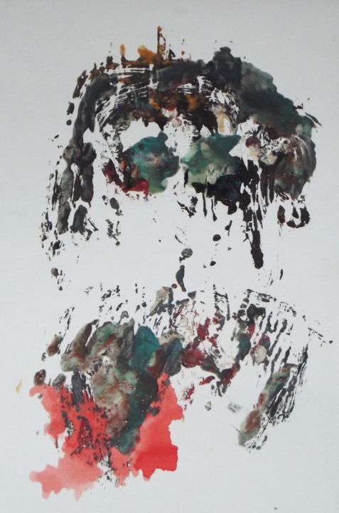 Peinture intitulée "Tête" par Deborah Vincent, Œuvre d'art originale, Huile