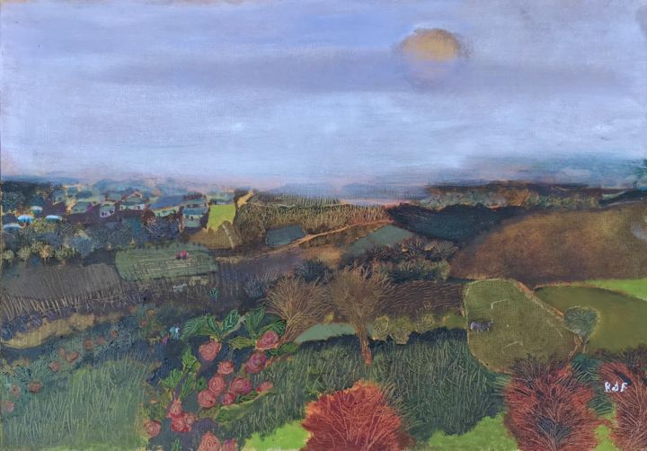 Pintura intitulada "From the hill" por Rebecca De Figueiredo, Obras de arte originais, Óleo