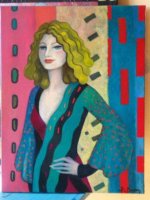 Peinture intitulée "Femme" par Patricia De Boysson, Œuvre d'art originale, Huile Monté sur Châssis en bois