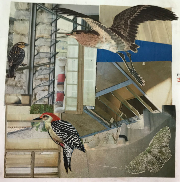 Collages intitulée "The Air & Jalousie…" par Debra Rogers, Œuvre d'art originale, Collages Monté sur Autre panneau rigide