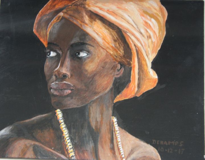 "African Beauty" başlıklı Tablo Edmond Dechamps tarafından, Orijinal sanat, Akrilik