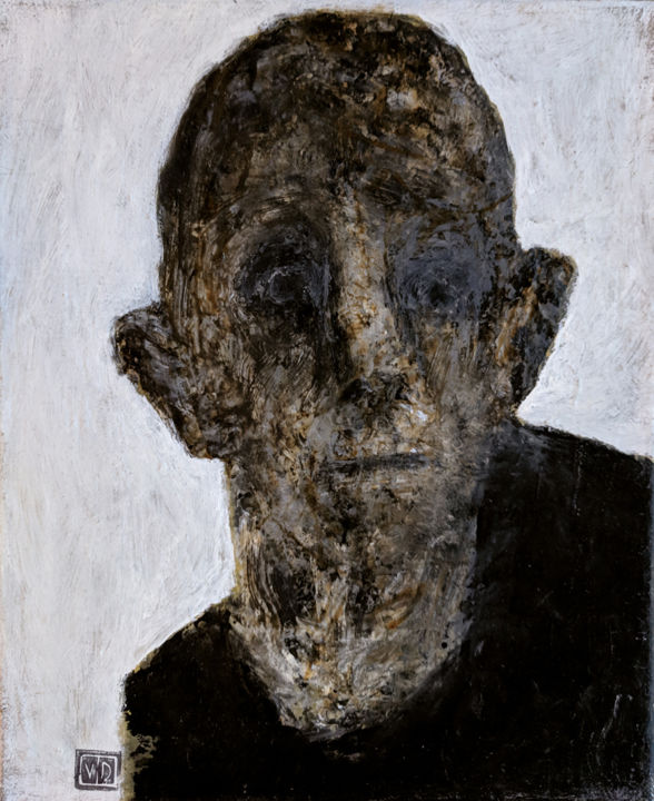 Ζωγραφική με τίτλο "portrait pull noir" από Valérie Décoret, Αυθεντικά έργα τέχνης, Ακρυλικό Τοποθετήθηκε στο Ξύλινο φορείο…
