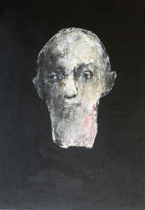 Painting titled "portrait 1" by Valérie Décoret, Original Artwork, Acrylic Mounted on Wood Stretcher frame