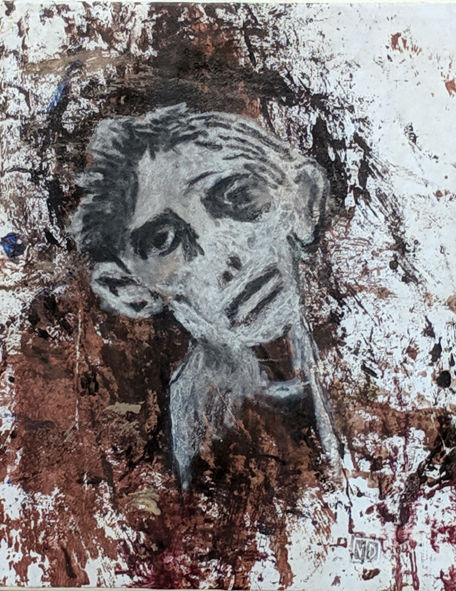 Pittura intitolato "visage 3" da Valérie Décoret, Opera d'arte originale, Acrilico