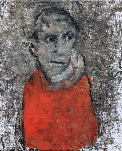 Schilderij getiteld "visage 4" door Valérie Décoret, Origineel Kunstwerk, Acryl Gemonteerd op Frame voor houten brancard