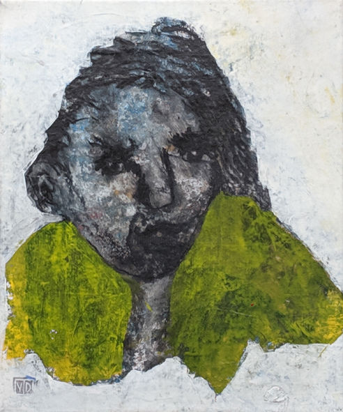 Картина под названием "visage 5" - Valérie Décoret, Подлинное произведение искусства, Акрил Установлен на Деревянная рама дл…