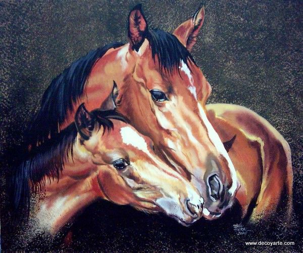 Pintura titulada "cuadro-de-caballos-…" por Decoyarte.Com, Obra de arte original