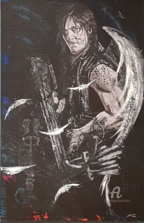 Painting titled "Daryl Dixon - Walki…" by Ded, Original Artwork, Acrylic