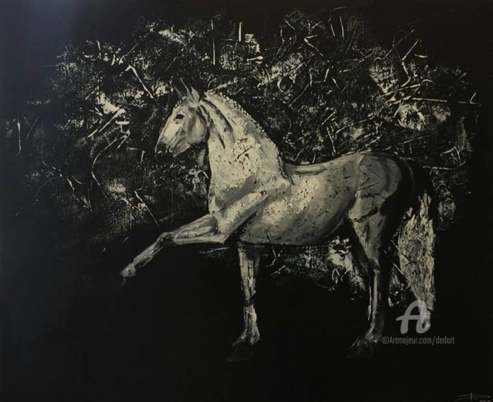绘画 标题为“pursang - cheval” 由Ded, 原创艺术品, 丙烯