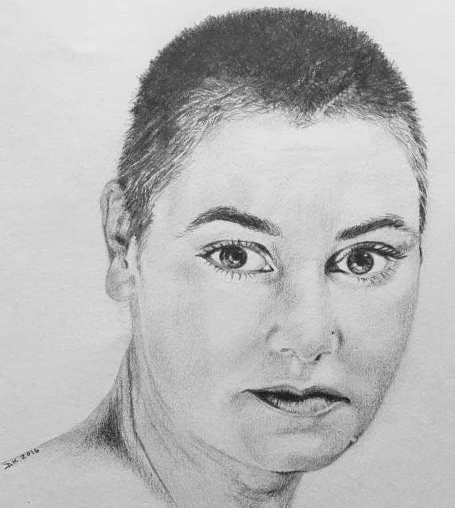 Drawing titled "Sinead" by Proper Job Portraits, Original Art, Graphite