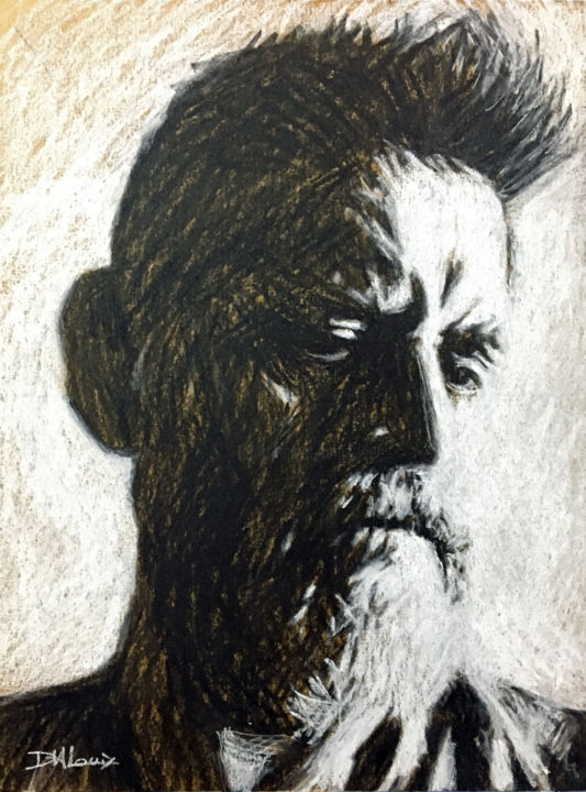 Drawing titled "richard-fusain.jpg" by D.H.Louis, Original Artwork, Charcoal
