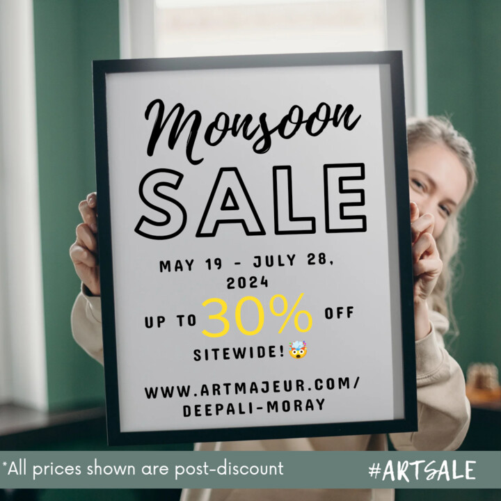 Digitale Kunst getiteld ""Monsoon Sale"" door Deepali Moray, Origineel Kunstwerk, Digitaal Schilderwerk