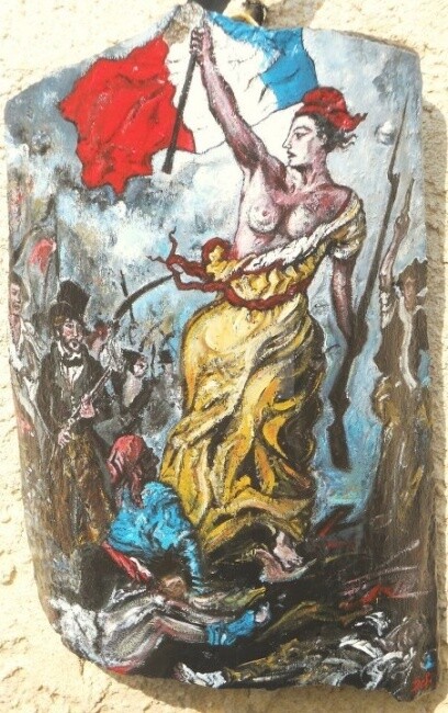 Painting titled "D'après "La Liberté…" by Def, Original Artwork