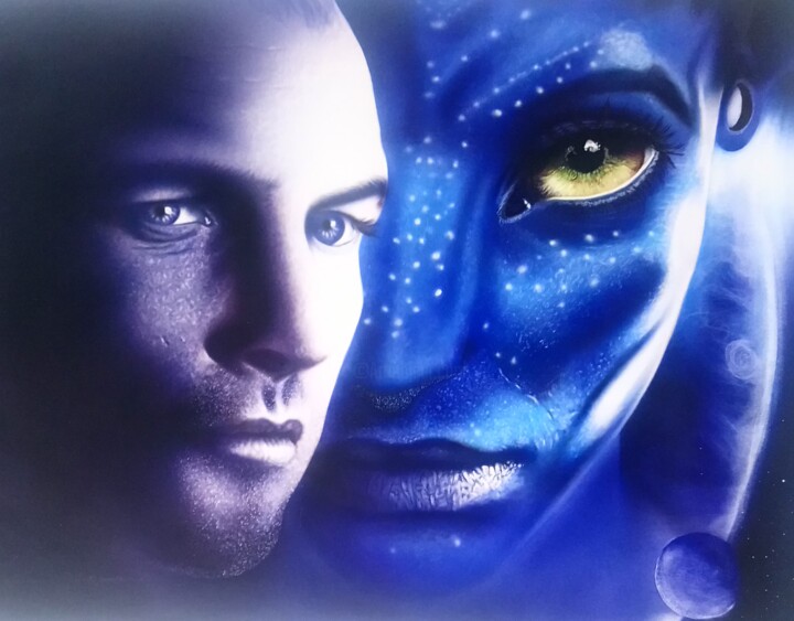 Painting titled "Avatar" by Defou-Aerographie, Original Artwork, Airbrush