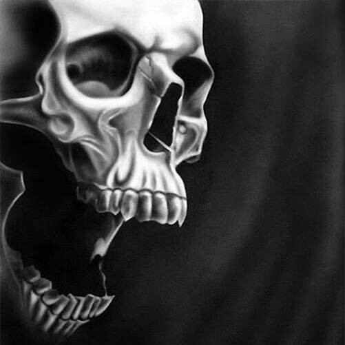Peinture intitulée "Skull" par Defou-Aerographie, Œuvre d'art originale, Aérographe