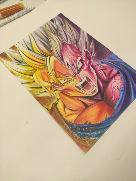 Goku/Vegeta, Desenho por Defou-Aerographie