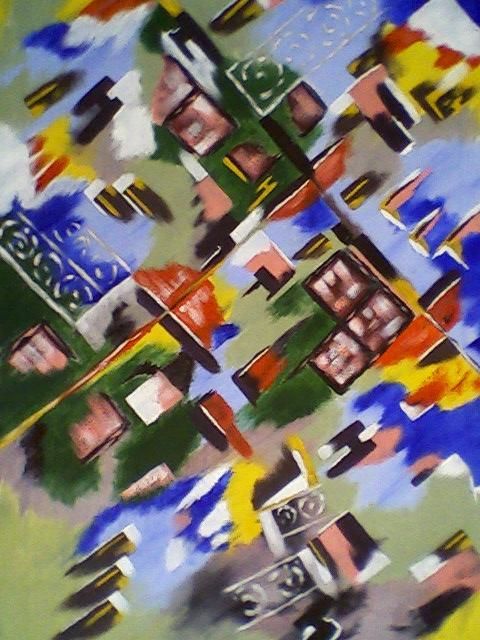 Malerei mit dem Titel "reflet_symetrie" von Mounir Dehane, Original-Kunstwerk, Öl