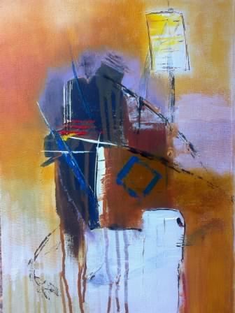 Peinture intitulée "Abstrait041" par Mounir Dehane, Œuvre d'art originale, Huile