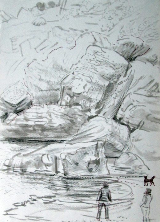 Dessin intitulée "Exercise 6" par Dejan Djurovic, Œuvre d'art originale, Encre