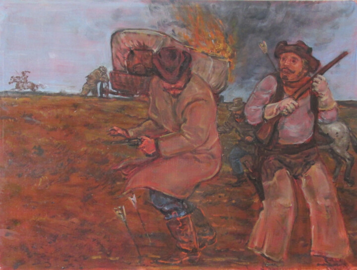 Peinture intitulée "In the fire" par Dejan Djurovic, Œuvre d'art originale, Huile