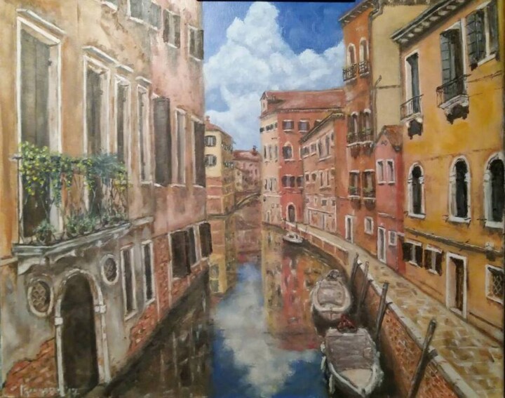 Malerei mit dem Titel "Venice 2" von Dejan Gulicoski, Original-Kunstwerk, Öl