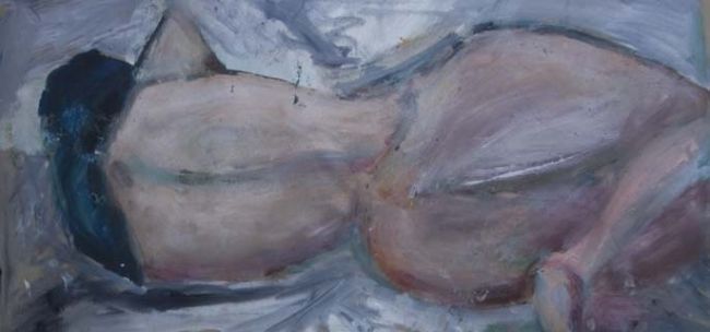 Painting titled "reclining allmost" by Modestedej, Original Artwork