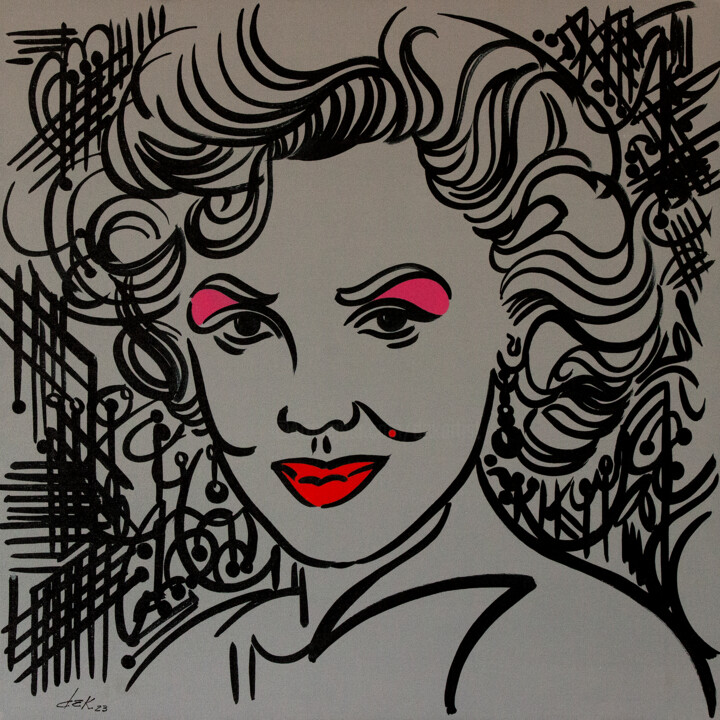 「Marylin Maquiada」というタイトルの絵画 Dekによって, オリジナルのアートワーク, アクリル ウッドストレッチャーフレームにマウント