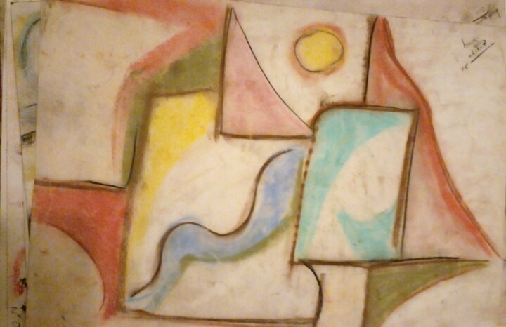 Pintura intitulada "Abstractcto soleados" por Beck Sol, Obras de arte originais, Pastel
