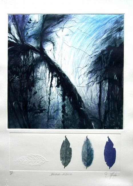 Drawing titled "bosque_nuboso-mezzo…" by Del Quindío, Original Artwork