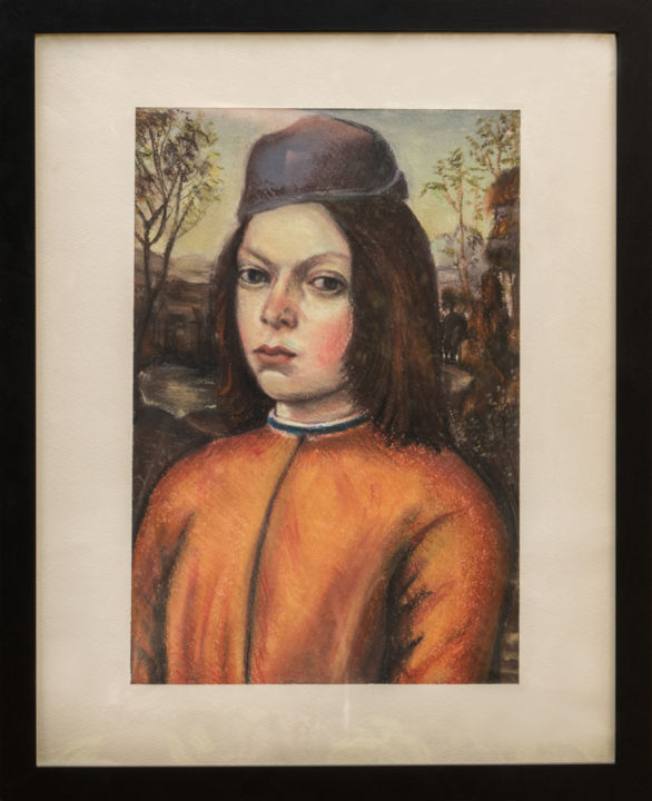 Картина под названием "Портрет мальчика" - Марина Филатова, Подлинное произведение искусства, Пастель