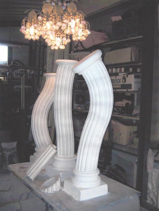Sculpture intitulée "colonne tordu" par Delanarchie, Œuvre d'art originale