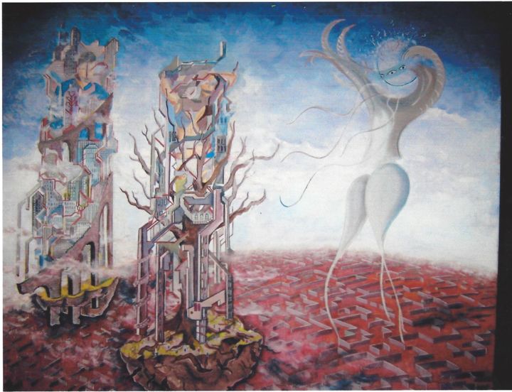 Peinture intitulée "le labyrinthe" par Delanarchie, Œuvre d'art originale