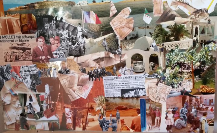Collages titled "Mon Algérie" by Sy-Mo-Vi, Original Artwork, Collages