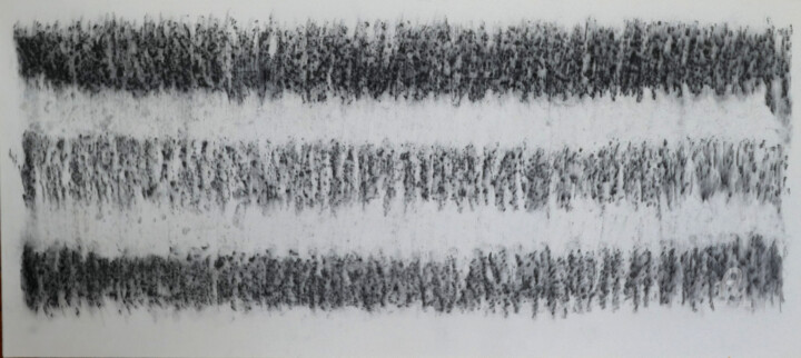 Disegno intitolato "Vibrations" da Remi Delaplace, Opera d'arte originale, Carbone Montato su Telaio per barella in legno