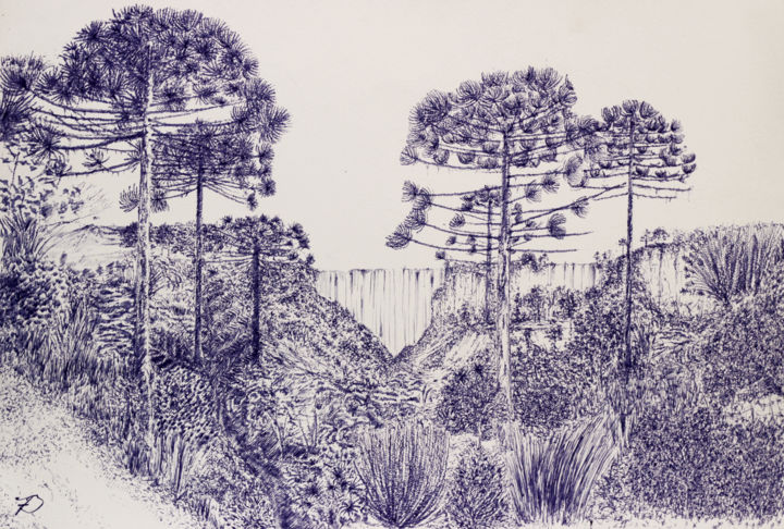 Pintura intitulada "Araucarias" por Fernando Bressan Delatalba, Obras de arte originais, Canetac de aerossol