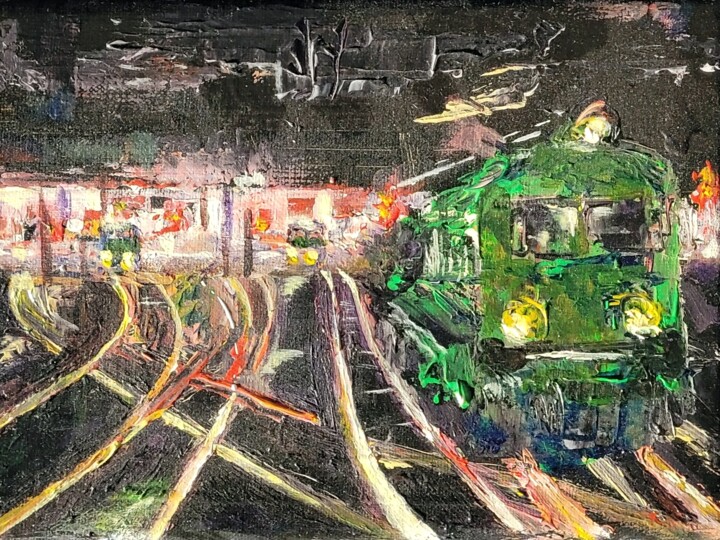 Peinture intitulée "Quai n°17" par Christian Delavelle, Œuvre d'art originale, Acrylique Monté sur Châssis en bois