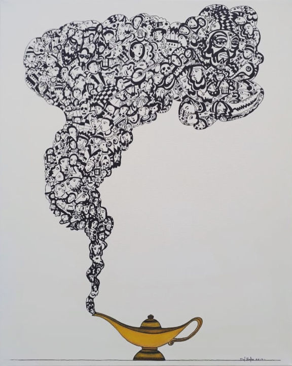 Pintura titulada "Genie" por Juan Del Balso, Obra de arte original, Acrílico