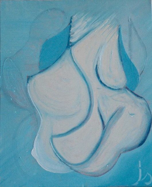Peinture intitulée "Bleu" par Delechat, Œuvre d'art originale